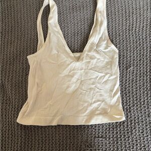 Women's Cream Sleeveless Top